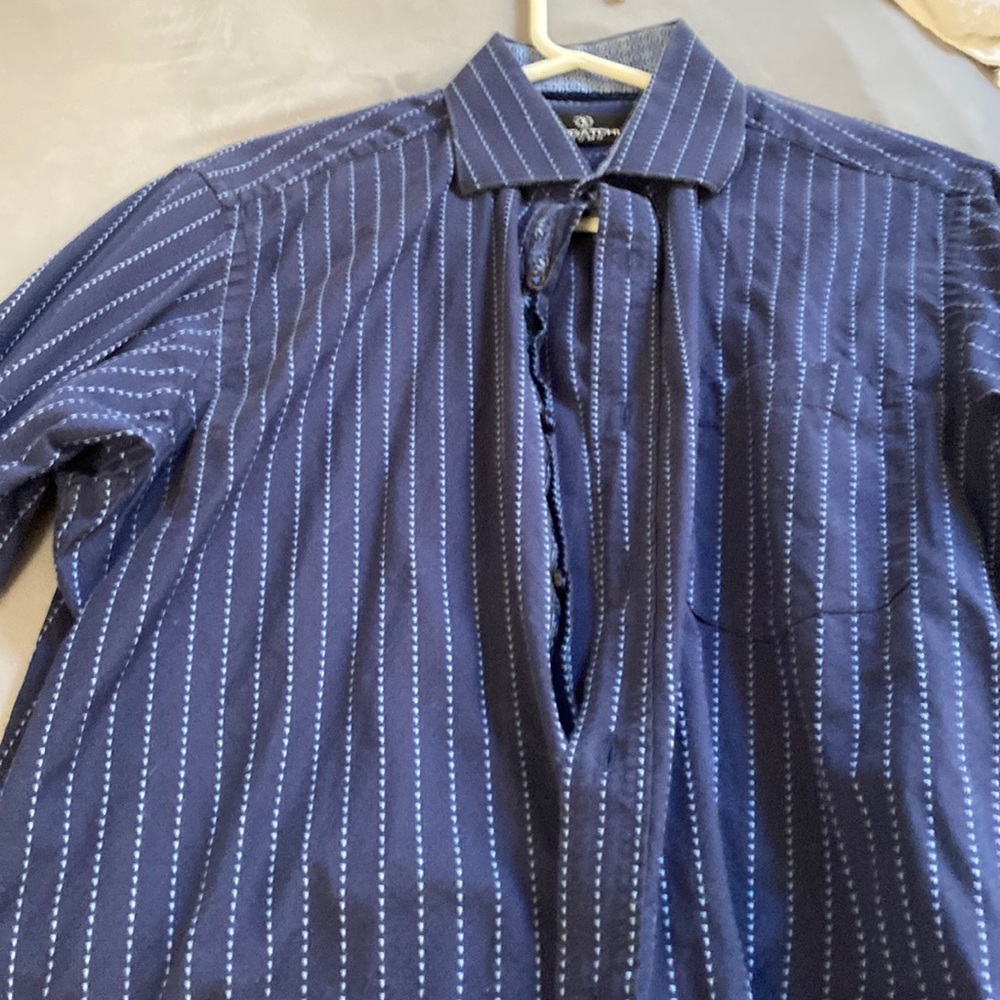 Blue button down medium shirt